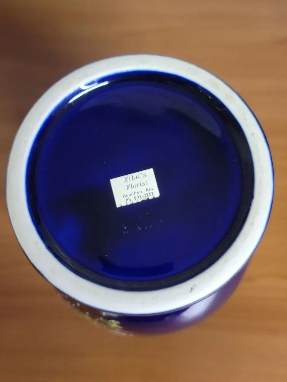 Japanese Cobalt Blue Peacock Vase